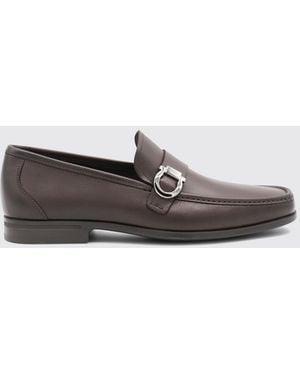 Ferragamo Gancini Smooth Calf Leather Penny Loafers With Rubber Sole - White