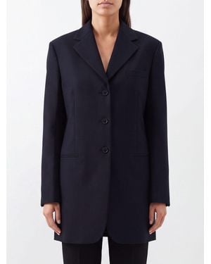 Jil Sander Knee-Length Single-Breasted Blazer - Blue