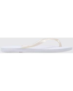 Havaianas Slim Rubber Thong Sandals With Low Heel And Tone-On-Tone Logo - White