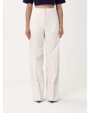 MSGM High-Waist Wide-Leg Pants - White