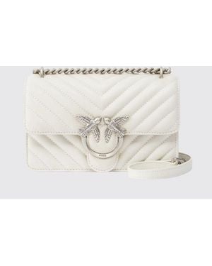 Pinko Love One Mini Chevron Quilted Nappa Bag - Natural