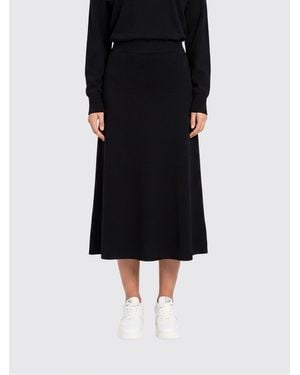 Twinset Viscose Skirt With Fringes - Black