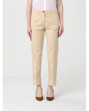 Mason's Stretch Cotton Cropped Fit Pants - Natural