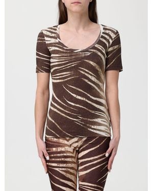 Just Cavalli Printed Cotton T-Shirt - Brown