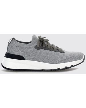 Brunello Cucinelli Knit Low-Top Trainers - White