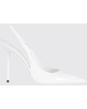 Paris Texas Lidia Patent Leather Slingback Court Shoes - White
