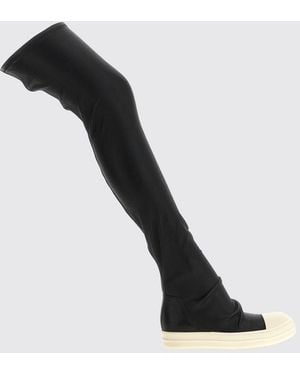 Rick Owens Cuissardes-Stiefel Aus Lammleder Mit Gummikappe - Schwarz