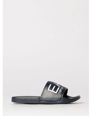 EA7 Gummi-Sliders Mit Logo-Print - Weiß