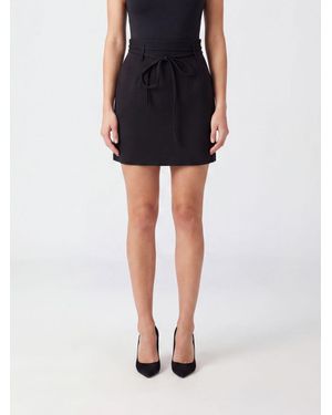 Twinset Minifalda De Tubo De Talle Alto Con Cinturón Y Cremallera Lateral - Negro