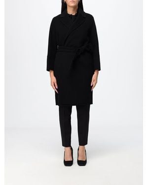 Max Mara Knee-Length Robe Coat - Black