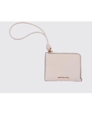 Michael Kors Grained Leather Credit Card Holder - Natural