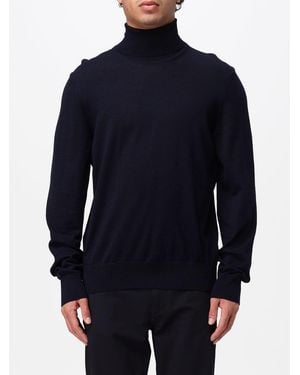 BOSS Cashmere Turtleneck Jumper With Dropped Shoulders - Blue