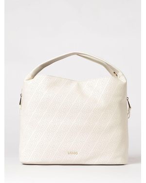 Liu Jo Kaliska Faux Leather Bag With Perforated Monogram - Natural