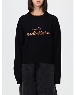 Paul Smith Embroidered-Logo Merino Wool Crewneck Jumper - Blue