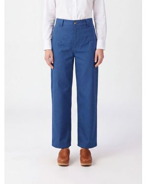 Chloé ChloÉ High-Waist Baumwollhose Mit Weitem Bein Und Schrägen Taschen - Blau