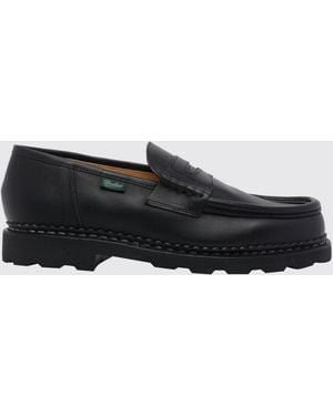 Paraboot Smooth Calfskin Penny Loafers With Lug Sole - White