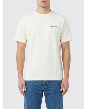 Filson Crew Neck Cotton T-Shirt With Logo - White
