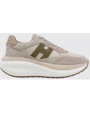 Hogan Maxi I Active Leather And Suede Sneakers With Chunky Sole - White
