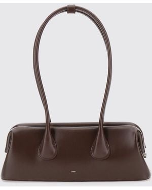 OSOI Bolso De Hombro Boat De Piel Lisa Con Cierre A Presión Y Logotipo De Letras - Blanco