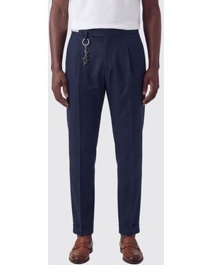 Paul & Shark Paul &Amp Shark Linen And Cotton Chino Trousers - Blue