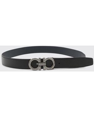 Ferragamo Gancini Calfskin Leather Belt - White