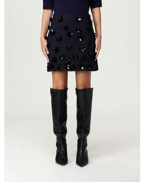 Semicouture Gonna Mini Georgina Con Paillettes - Blu