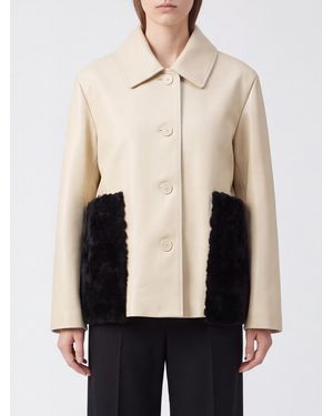 Loewe Hemdjacke Von Aus Lamm-Nappaleder Mit Aufgesetzten Taschen - Natur