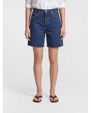 Agolde Hoch Taillierte Jeans-Shorts Aus Recyceltem Baumwolldenim - Blau