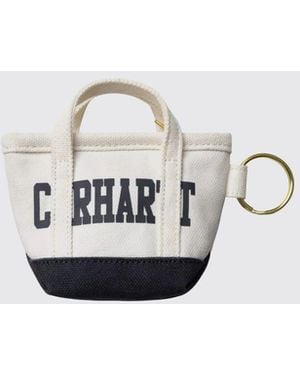 Carhartt Dearborn Cotton Canvas Keychain With Printed Logo - White