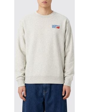 New Balance Cotton Crew-Neck Sweatshirt With Logo - White