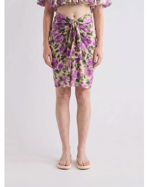 Chloé Chlo&Eacute Falda Pareo De Seda Floral - Rojo