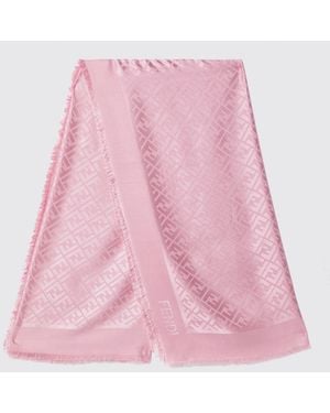 Fendi Chal Ff De Seda Y Lana Con Monograma Jacquard - Rosa