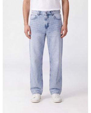 Les Deux Mid-Rise Straight Fit Cotton Denim Jeans With A Five-Pocket Design - Blue