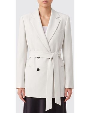 Kiton Blazer With Silk Belt - White