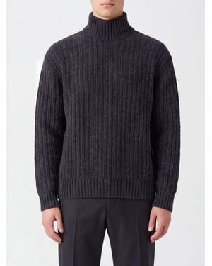Closed Rollkragenpullover Aus Reiner Wolle Mit Überschnittenen Schultern Und Rippbündchen - Blau