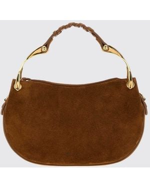 McQueen Wishbone Suede And Leather Mini Shoulder Bag - Brown
