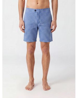 Incotex Printed Polyester Swim Shorts - Blue