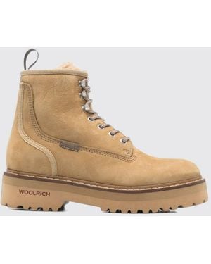 Woolrich Outdoor-Stiefel Aus Nubukleder Mit Shearling-Futter Und Vibram-Sohle - Natur