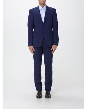 Emporio Armani Einreihiger Anzug Aus Schurwolle - Blau