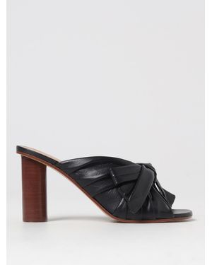 JW Anderson Leather Bow Mules Mid Heel - Black