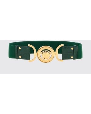 Versace Medusa Calf Leather Belt - Green