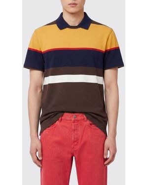 Versace Striped Cotton Polo Shirt - Red