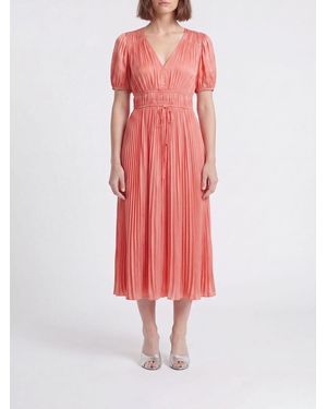 Ulla Johnson Audra Pleated Crêpe Midi Dress - Red