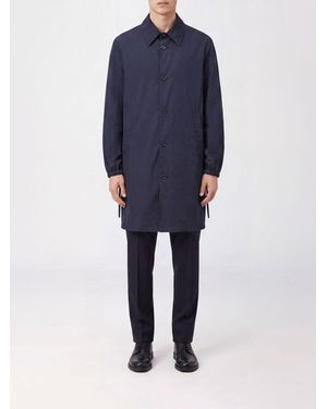 WOOYOUNGMI Water-Repellent Polyester Trench Coat With Elasticated Cuffs - Blue