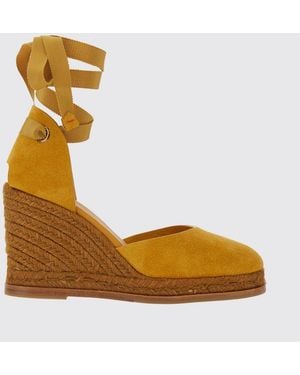 Castañer Camila Suede Wedge Espadrilles With Ankle Tie-Up Laces - Metallic