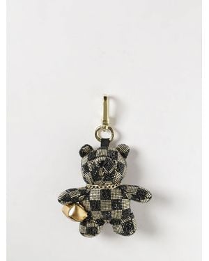 Sprayground And Dangerous All Over Rhinestone Fur Keychain - White