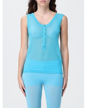 Paloma Wool Sheer Sleeveless U-Neck Top - Blue