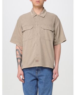 Dickies Relaxed Fit Short Sleeve Shirt With Button Closure And Chest Pockets - Natural