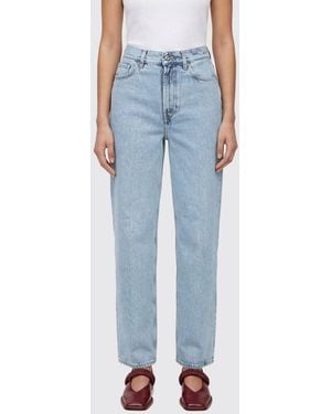 TOTEME Cotton Denim Straight Jeans - Blue