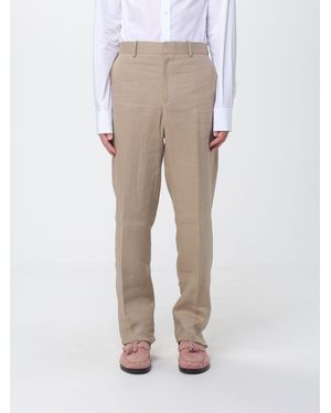Agnona Linen Blend Tailored Trousers - Natural